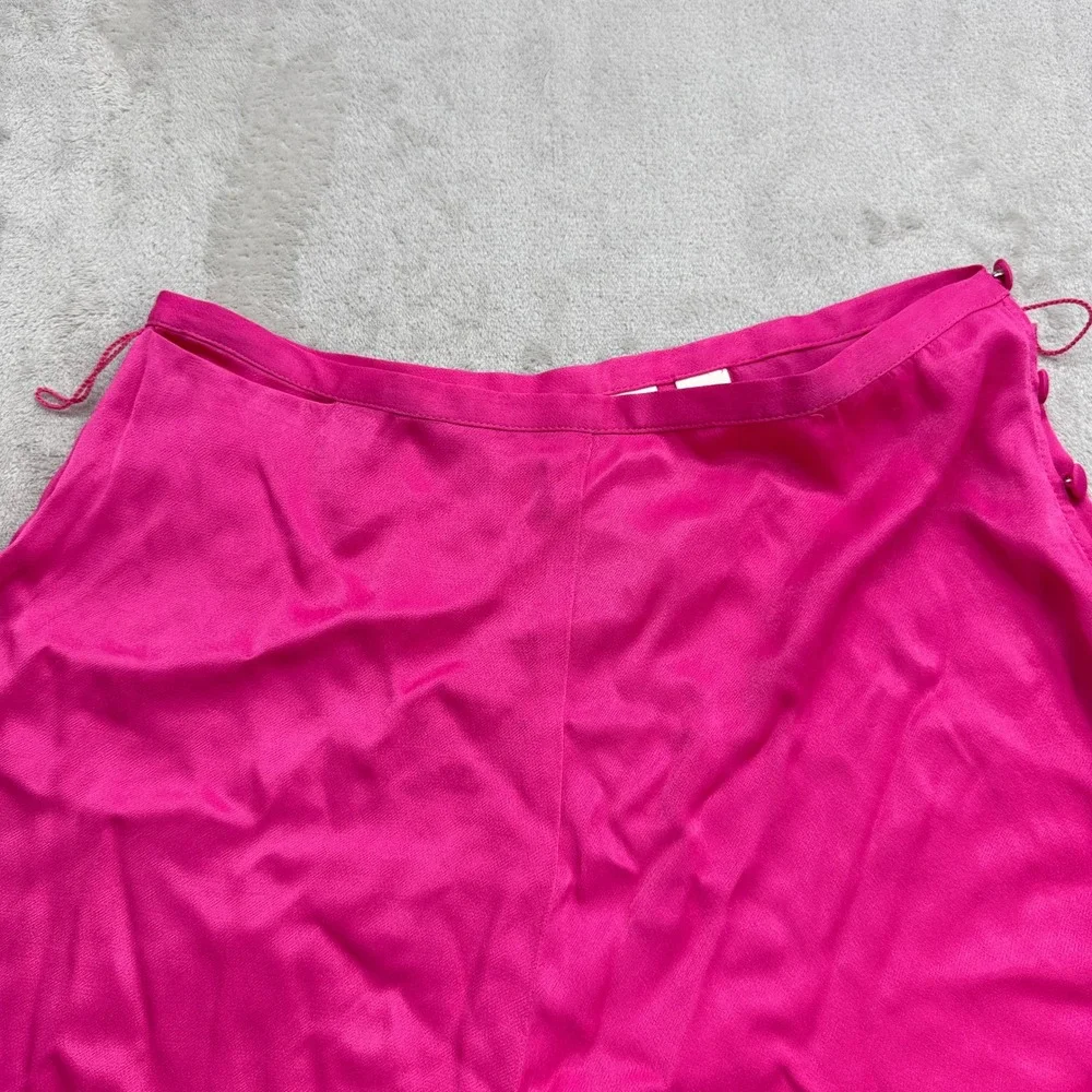 Maeve Anthropologie Shorts Womens 10 Pink Flared Viscose Button Side Barbiecore